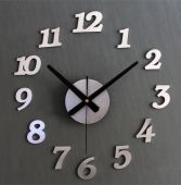 Часы настенные 70-130см 12 цифр DIY серебряный (9714_1)