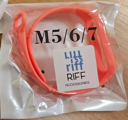 Riff Силиконовый ремешок для Xiaomi Mi Band series 3 / 4 / 5 / 6 / 7 Pink (RF-MIB3/7-PI)