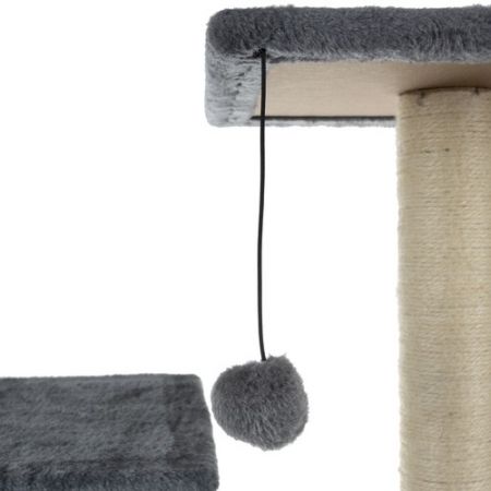 Kaķu māja - koks ar stabiem 71 cm pelēka (P21712)