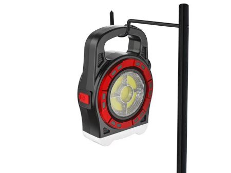 Lukturis ar saules bateriju Powerbank uzlādējams LED COB (P12316_cze) red