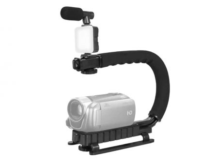 Vlogošanas komplekts - mikrofons, lampa, statīvs, pults (P27335)
