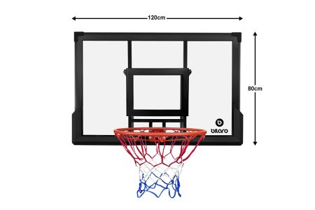 Щит баскетбольный Bilaro Dakota 120x80 см, с кольцом и сеткой BL62102