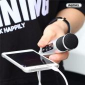Remax REMAX K02 3.5mm AUX Микрофон Караоке & AUX Мобильных Устройств с Эквалайзером Android/iOS Заряжаемый Серебристый