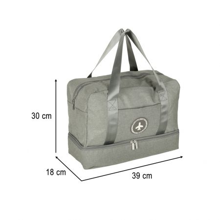 Ceļojumu soma lidmašīnai 39x18x30cm pelēka (3394)