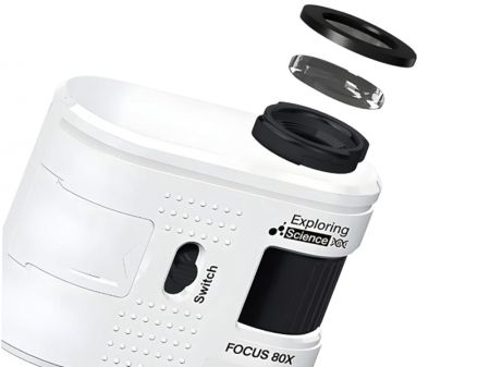 Kompakts mikroskops ar klipsi 80x LED UV (P09223)