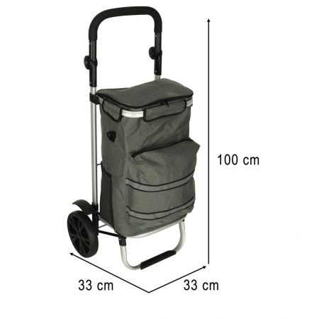Salokāmā soma iepirkumiem uz riteņiem 40l 100cm (preces kods 3141) pelēka