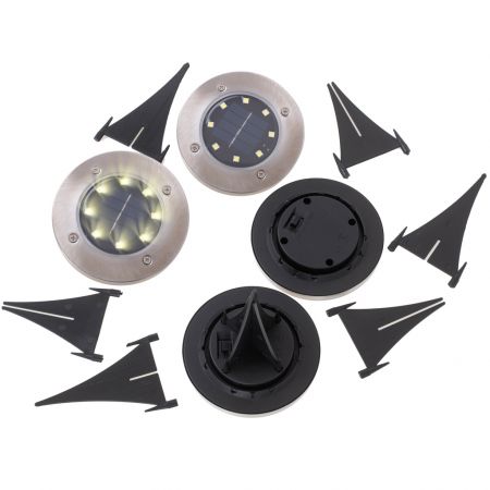Садовая лампа c солнечной батареей 8 LED 4 шт. теплый белый (4964)