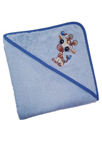 ДЕТСКОЕ ПОЛОТЕНЦЕ С КАПЮШОНОМ ЖИРАФЁНОК BLUE