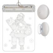 Витраж LED 3D Санта Новогодний декор (P17224)