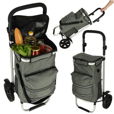 Salokāmā soma iepirkumiem uz riteņiem 40l 100cm (preces kods 3141) pelēka