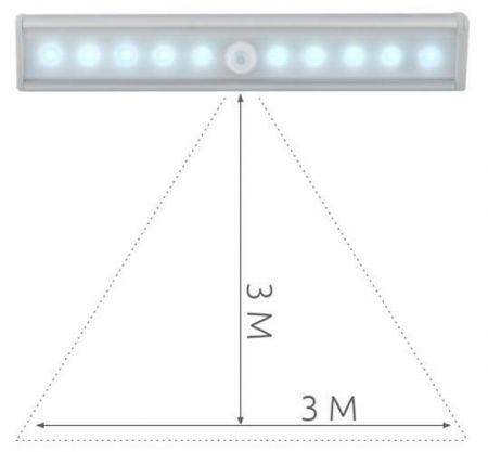 LED лампа с датчиком движения 10 LED (P3455)