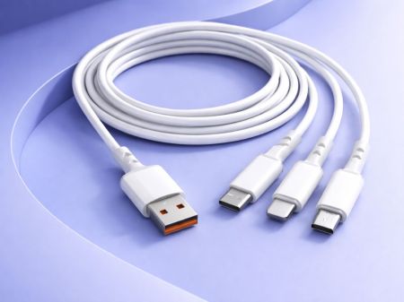 Быстрое сетевое зарядное устройство для телефона 20W кабель 3в1 (P04141)