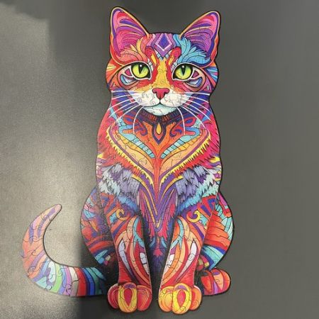Деревянный пазл Премиум Кот 130 деталей 38x24 см (P22878)