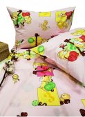 Bērnu gultas veļas komplekts FUNNY BEAR MATH PINK