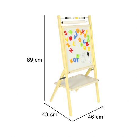 Двухсторонняя доска с мелками, магнитами и рулоном бумаги 46x43x89см (3826)
