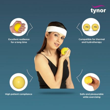 Tynor Мяч для физических упражнений PU 6,5 см Ortho (жесткое) (H05)