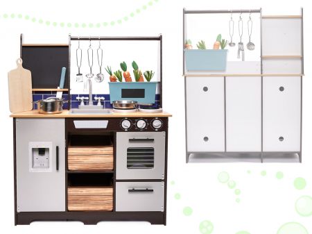 Детская MDF деревянная кухня с аксессуарами LOFT XXL 96cm (6286)