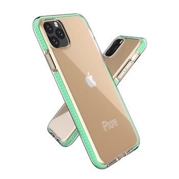 TakeMe Прозрачный TPU чехол-крышка с цветной рамкой для Apple iPhone 11 Pro Max Ментоловый (TM-TRCF-IP11PM-MI)