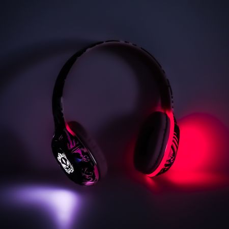 Беспроводные складные наушники Bluetooth RGB розовые (код товара 3142_1)