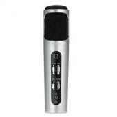 Remax REMAX K02 3.5mm AUX Микрофон Караоке & AUX Мобильных Устройств с Эквалайзером Android/iOS Заряжаемый Серебристый