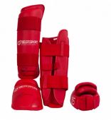 Best Sport Защита голени и стопы Shin-step Protection WKF красная