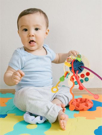 Montessori Sensora rotaļlieta - zobgrauznis blue (4602)