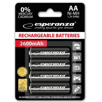 Esperanza EZA106 PRECHARGED HR6 2600MAH ALWAYS READY БЛИСТЕРНАЯ УПАКОВКА 4ШТ.