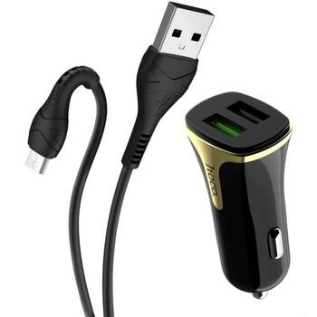 Hoco Z31 Автомобильное зарядное устройство + Micro USB кабель 2xUSB QC3.0 18W (Z31-BK)