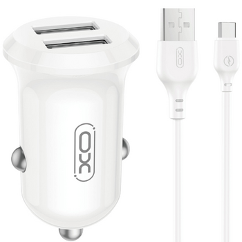 XO CC67 Automašīnas lādētājs 2xUSB 12W + Type C kabelis (CC67TYPEC)