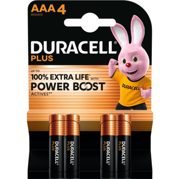 Duracell MN 2400 Plus Power Boost AAA (LR03) Блистерная упаковка 4шт. (MN2400PB4)