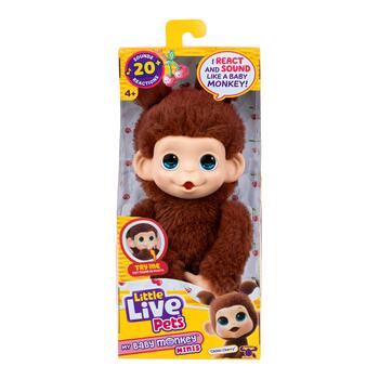 LITTLE LIVE PETS Интерактивная мягкая игрушка Обезьяна Мини, 19 см (26729)
