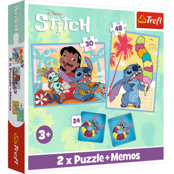 TREFL DISNEY STITCH Комплект пазлов 30 шт. + 48 шт. + 24 мемо (93585T)