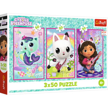 TREFL GABBY´S DOLLHOUSE Комплект пазлов, 3x50 шт. (34876T)