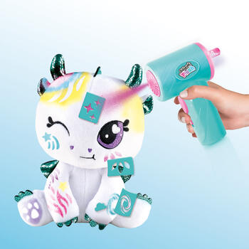 AIRBRUSH PLUSH Plīša Pūķis DIY komplekts ar aerogrāfu, 25 cm (AIR085)