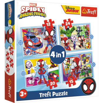 TREFL SPIDER-MAN Комплект пазлов Человек-паук (4 in 1) Спайди (34611T)