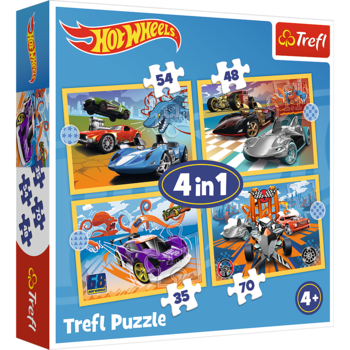 TREFL HOT WHEELS Комплект пазлов 4в1 (34627T)