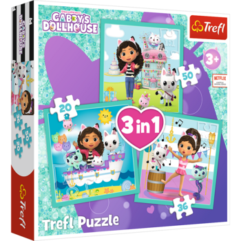 TREFL GABBY´S DOLLHOUSE Комплект пазлов 3в1 (34871T)