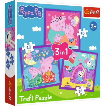 TREFL PEPPA PIG Комплект пазлов 3в1 Свинка Пеппа (34893T)