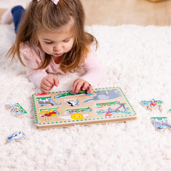 MELISSA & DOUG Puzle ar skaņu Zooloģiskā dārza dzīvnieki (6074882)