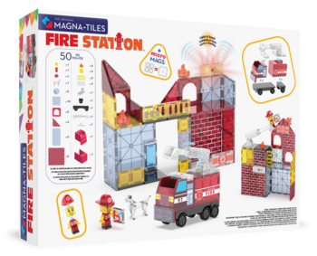 MAGNA-TILES Magnētiskais konstruktors Ugunsdzēsēju stacija, 50 gab. (252050FSMT)