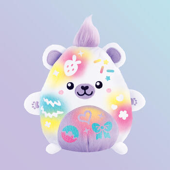 AIRBRUSH PLUSH Plīša DIY komplekts Kawaii Bear ar aerogrāfu, 25 cm (AIR067)
