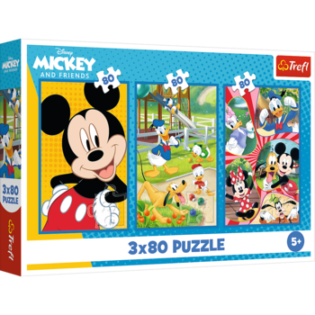 TREFL DISNEY MICKEY MOUSE Комплект пазлов, 3x80 шт. (34887T)