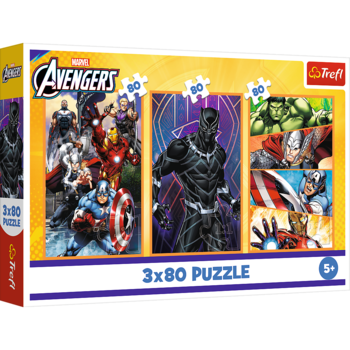 TREFL AVENGERS Комплект пазлов, 3x80 шт. (34883T)
