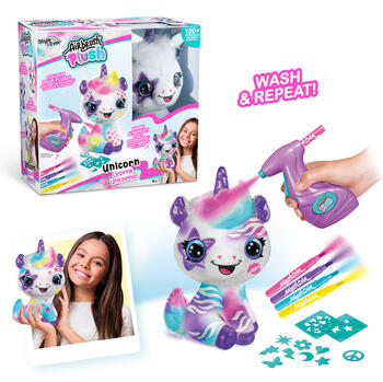 AIRBRUSH PLUSH Plīša DIY komplekts Vienradzis ar aerogrāfu, 25 cm (228CL)