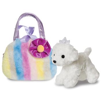 AURORA Fancy Pals Plīša kucēns violetā somā, 20 cm (210552B)