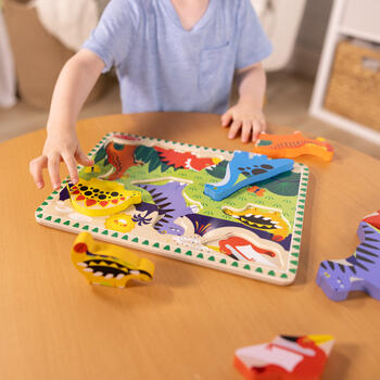 MELISSA & DOUG Dinozauru puzle ar lieliem gabaliem (6073166)