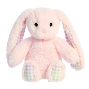 AURORA Rainbow Gingham Bunnies Plīša rozā trusis, 18 cm (201030D)