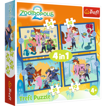 TREFL DISNEY ZOOTROPOLIS Комплект пазлов 4в1 Зверополис (34677T)