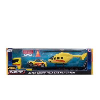 TEAMSTERZ Игровой комплект с металлическим вертолётом и машинками, 26 см (1377033)