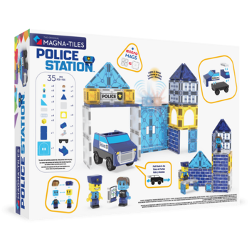 MAGNA-TILES Magnētiskais konstruktors Policijas iecirknis, 35 gab. (252035MT)